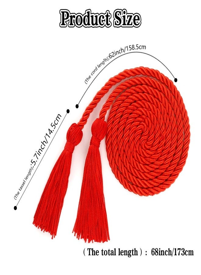 WSepascI Graduation Cords, Cords for Graduation 2025, Red Graduation Tassel Honor Cord 68 Inch Rayon Braided Cord for 2025, Honor Ropes with Tassels for 2025 Graduation Decorations for Students Master Doctoral - Image 2